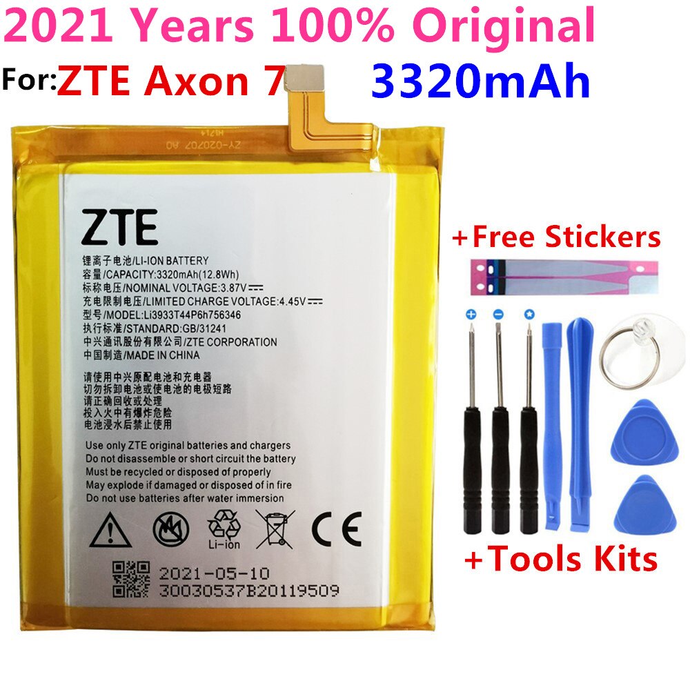 Jaar 100% LI3931T44P8H756346 Batterij Voor Zte Axon 7 5.5Inch A2017 Batterij 3320Mah Met Tracking Nummer