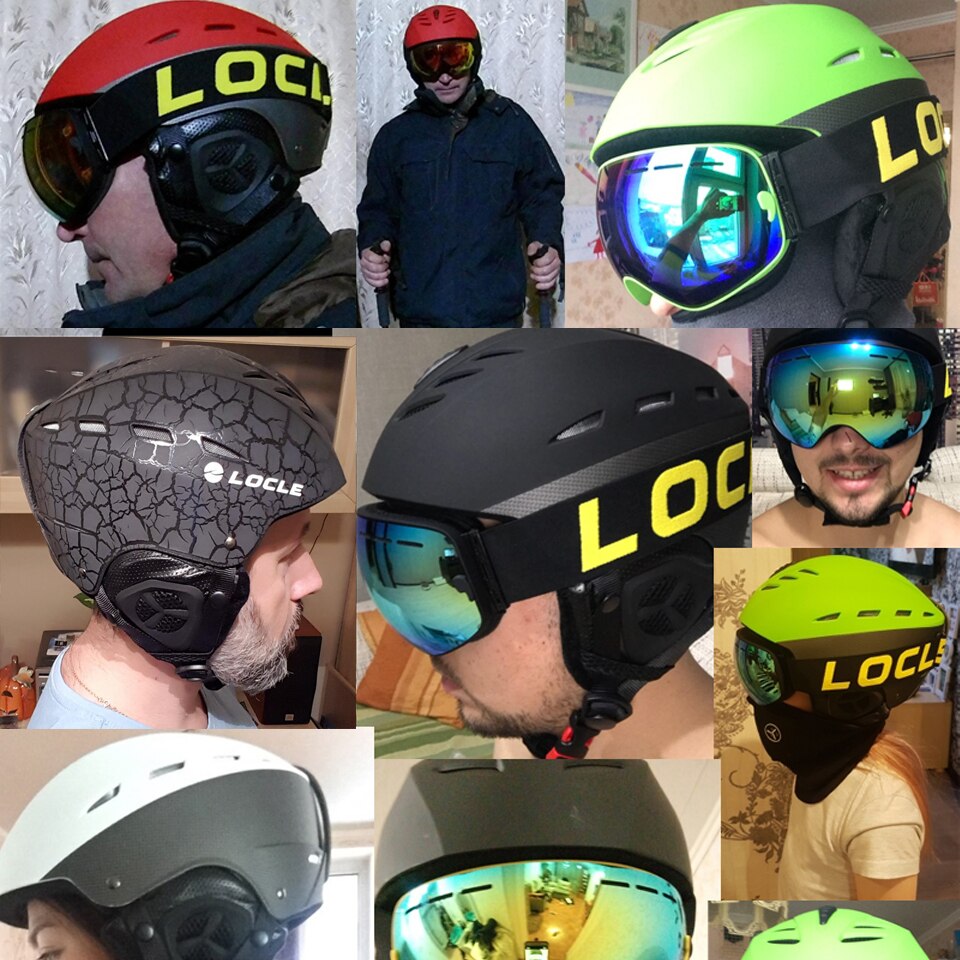 Locle top skidhjälm ce-certifiering abs+eps skidhjälm snöskridskoåkning snowboard skateboardhjälm 55-61cm
