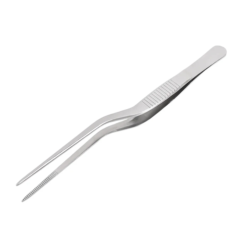 Pince à épiler de cuisine en acier inoxydable, ustensile de barbecue, pince à nourriture, pince de chef de bar, portable pour pique-nique, cuisson, 3 pièces, 1 pièce: kaki foncé