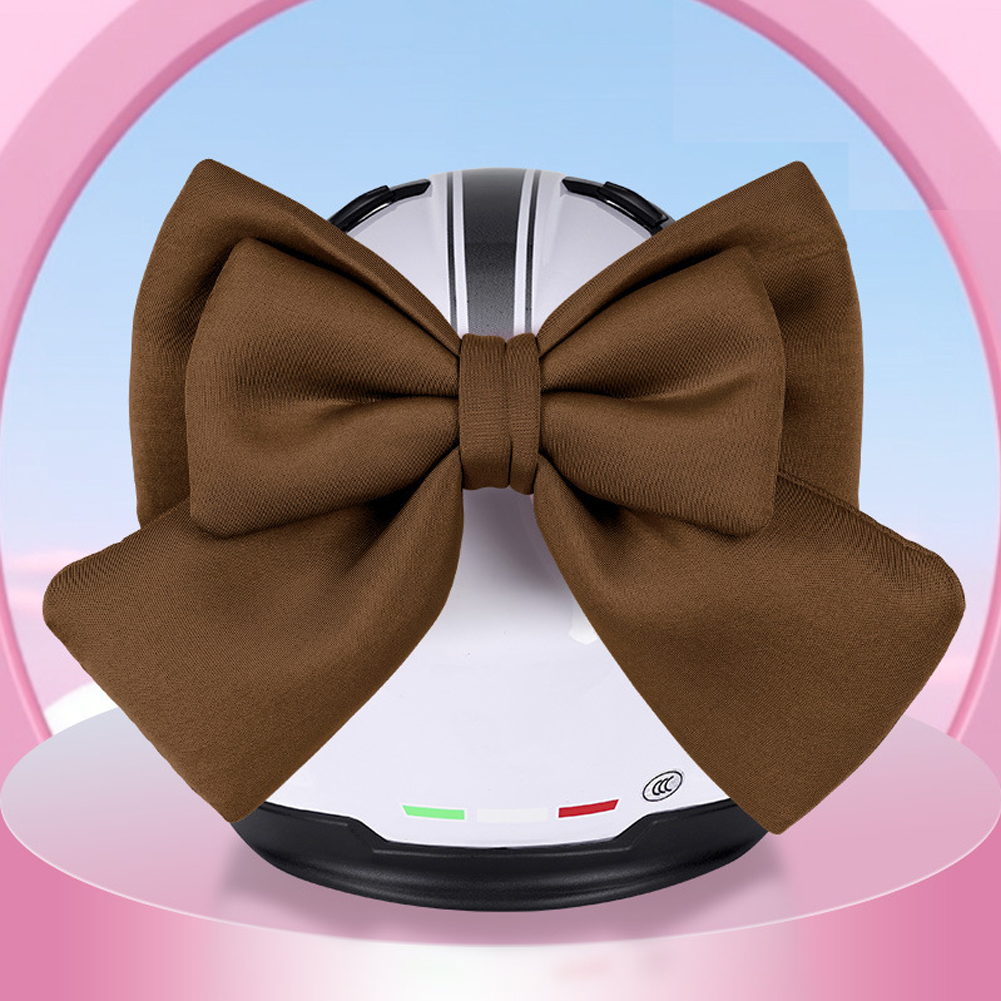 Capacete de motocicleta com nó borboleta, rosto inteiro, decoração de capacete off road, estilo de arco, mulheres, ciclismo, bicicleta elétrica, acessórios de motocicleta: Champagne