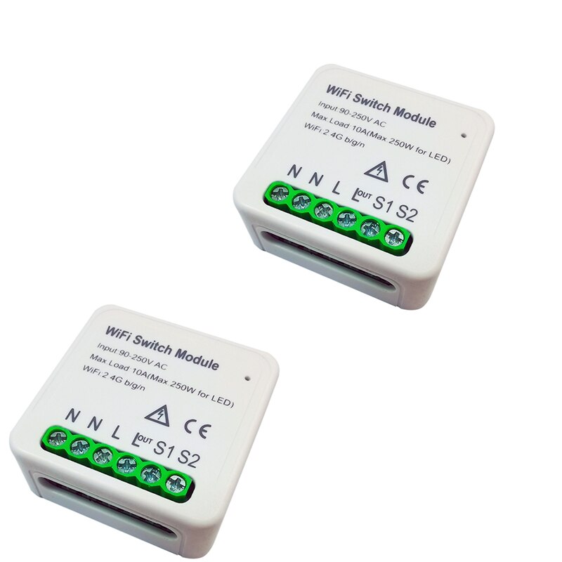 Smart Wifi Diy Switch Ondersteunt 1/2 Way Control Smart Home Automation Module Werkt Met Alexa Google Thuis Slimme Leven App: 2pieces