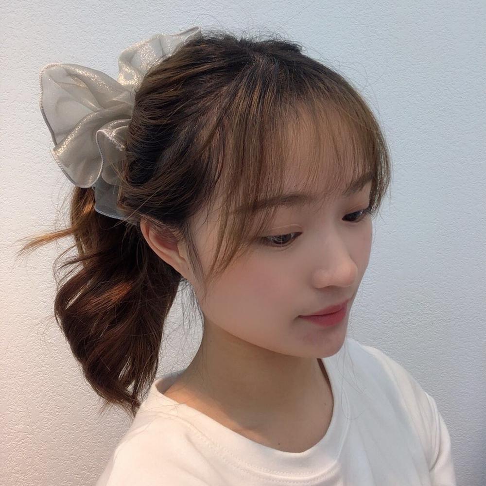 Cintas elásticas de encaje Kawaii para mujer, cintas brillantes para el pelo, coletero de malla transparente, accesorios para el cabello