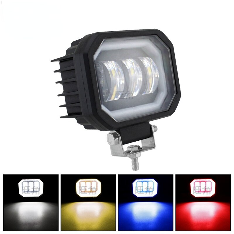 Motorcycle Led Headlight Work Light 4×4 SUV 30W Fog Lamp with Angel Eyes Car Offroad Truck Tractor Spot Beam Floodlight 9-32V
