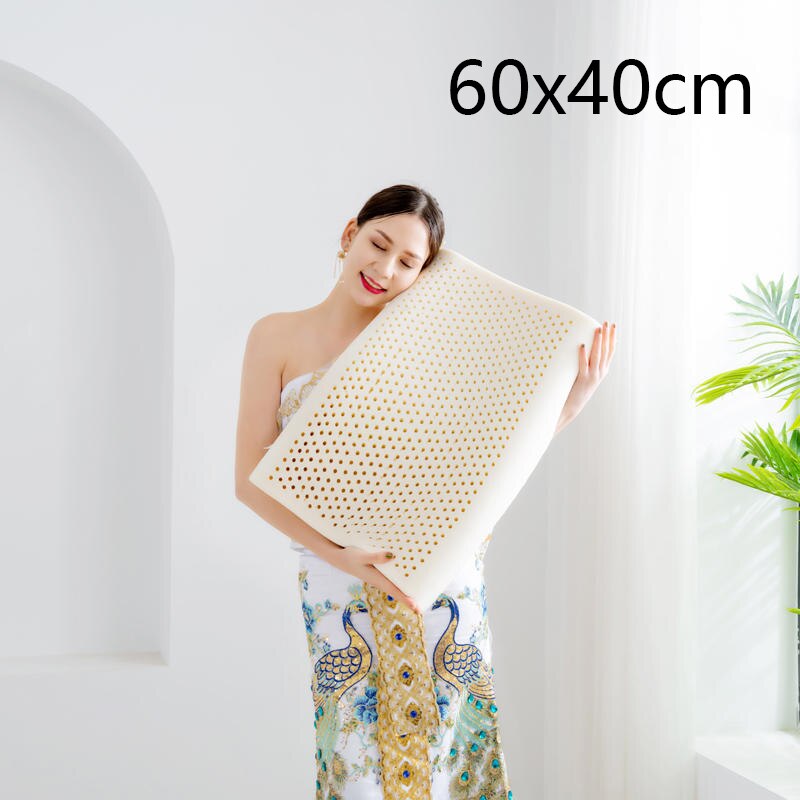 60 x 40cm 50 x 30cm rena naturliga latex kuddar thailand avhjälpande nacke skydda långsam rebound kudde hälsovård massage kudde: Quxianchengren 60 x 40