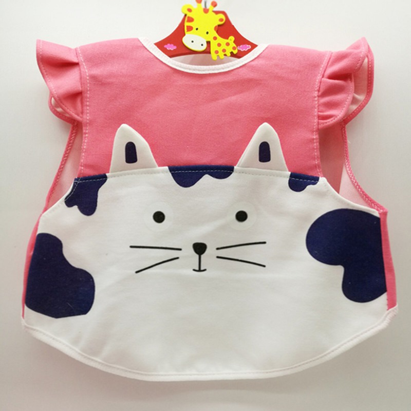praktische Babyschell Schönen Cartoon Tiere Anti-Dressing kinder Weste Schürzen Wasserdicht Ärmellose Kleid Kleidung 1-3Y: Pink