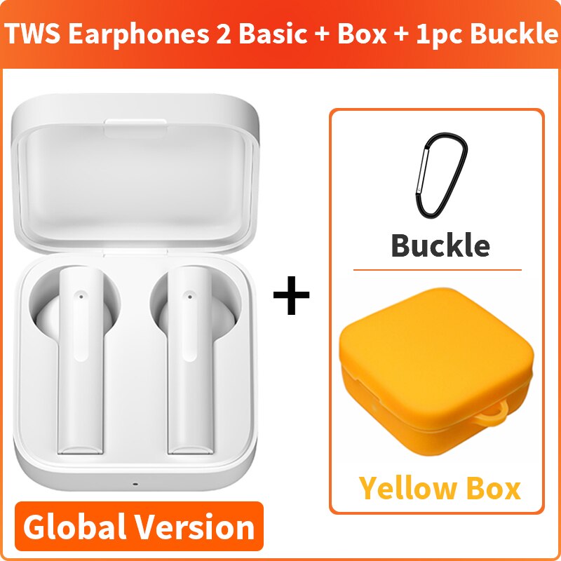 Écouteurs Bluetooth sans fil d'origine Xiaomi Air 2 SE écouteurs Air2 SE TWS Mi Ture SBC/AAC contrôle tactile: GV Add Yellow Case