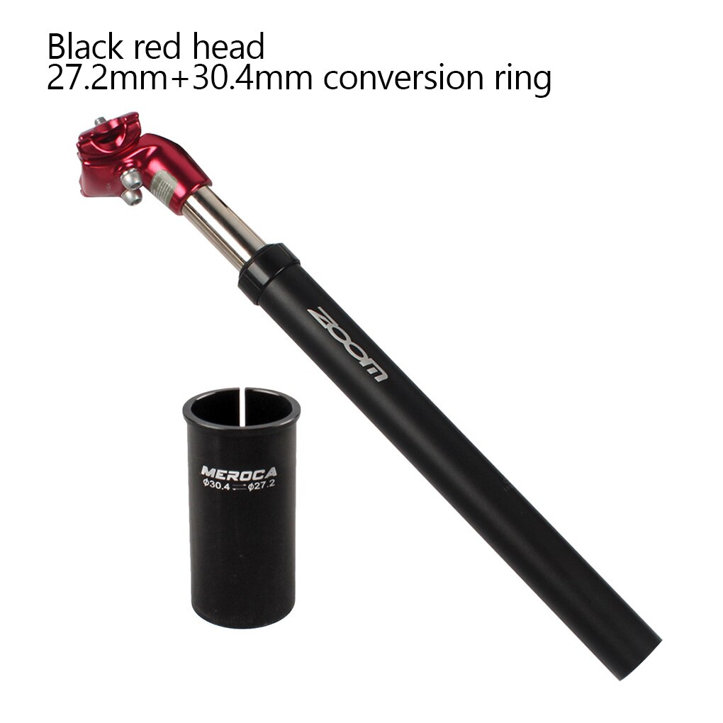 Bike Suspension Seatpost Frosted Bike Saddle Tube Shock Absorb Metal Saddle Post Aluminum Alloy Bicycle Replacement Parts: 30.4mm Ring Red