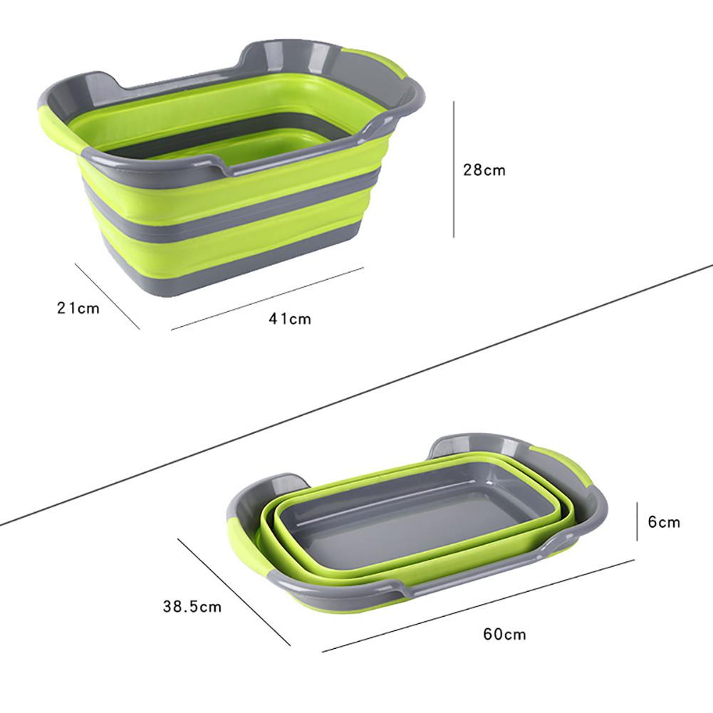 Bañera portátil para ducha de bebé, bañera plegable para ducha de bebé con drenaje, bañeras para mascotas, accesorios de baño de seguridad, cesta de almacenamiento: green without drain