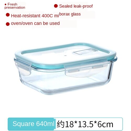 Microwave Special Glass Lunch Box Lunch Box with Lid Refrigerator Fruit Box Fresh Box Office Worker Heating Lunch Bowl