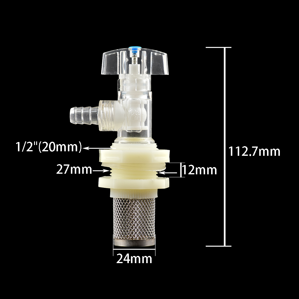 1/2 inch Replacement Barrel Water Butt Tap Rain Barrel Water Tank Plastic Faucet Garden Water Barrel Water Tank Spout Valve: WHITE