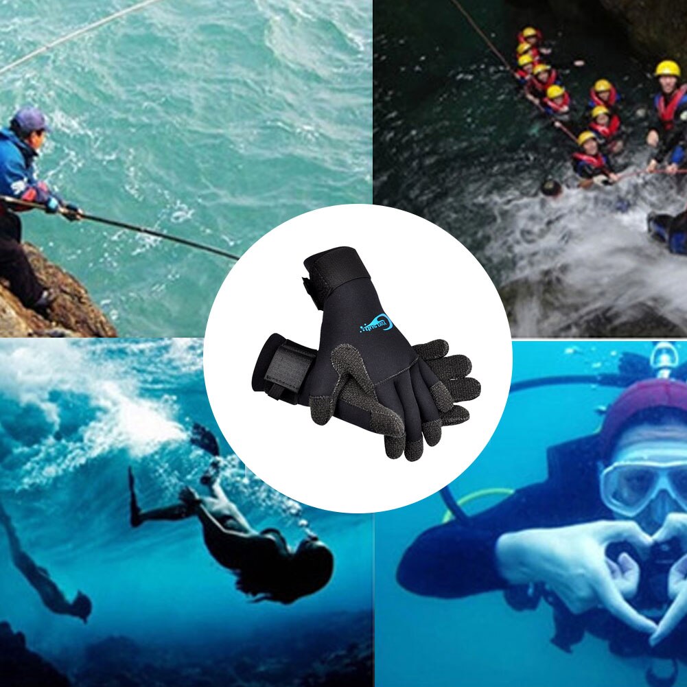 1 par 3mm undervanns surfeutstyr justerbart varm snorkling sklisikre dykkerhansker anti-ripe båtliv kaldsikker