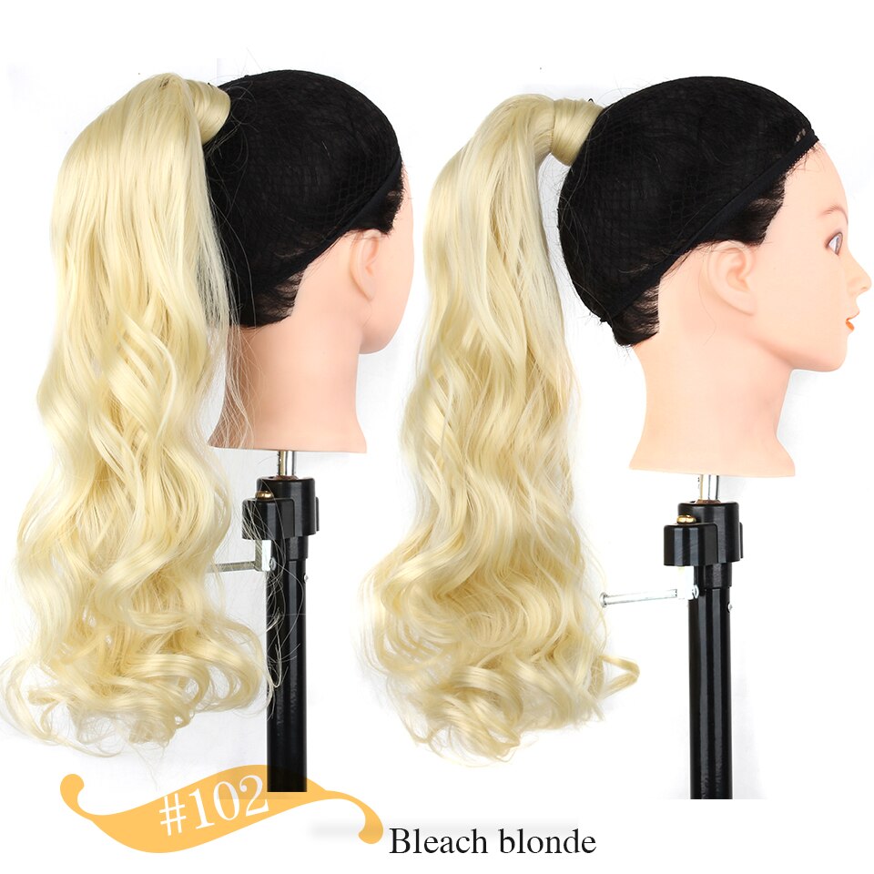 Lange Golvende Wrap Paardenstaart Hair 24 Inch Synthetisch Clip In Haarstukken Binding Paardenstaart Extensions Voor Vrouwen Meisjes: 0019-102