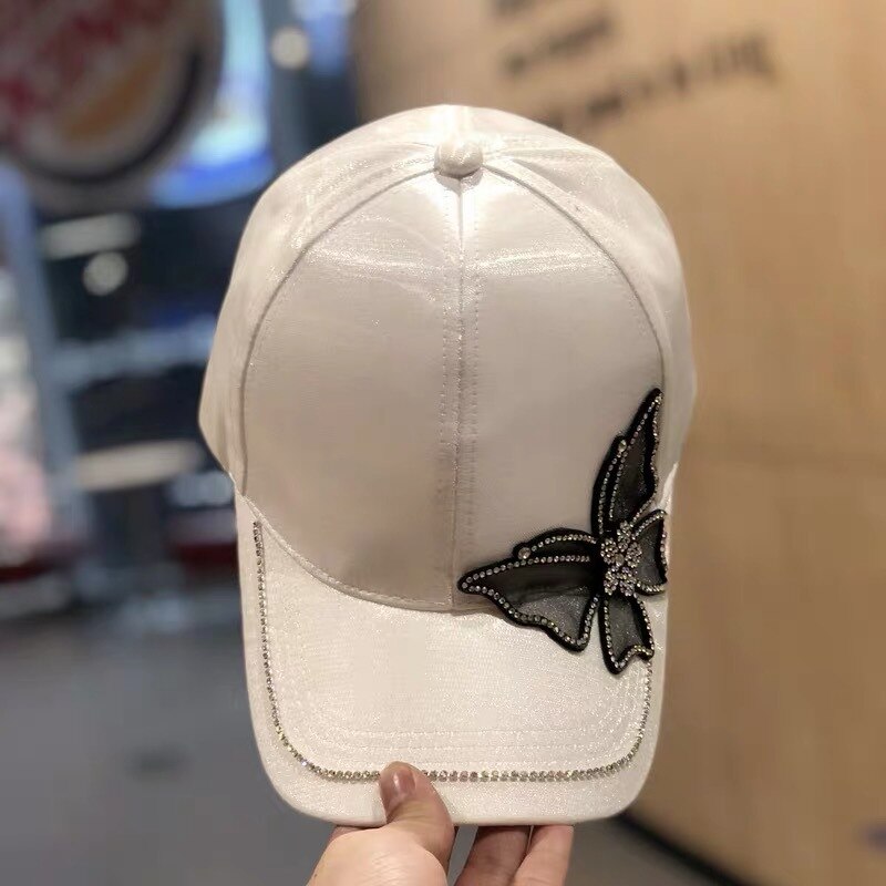 Vår og sommer moteriktig og vakker sommerfugl baseballcaps til kvinner