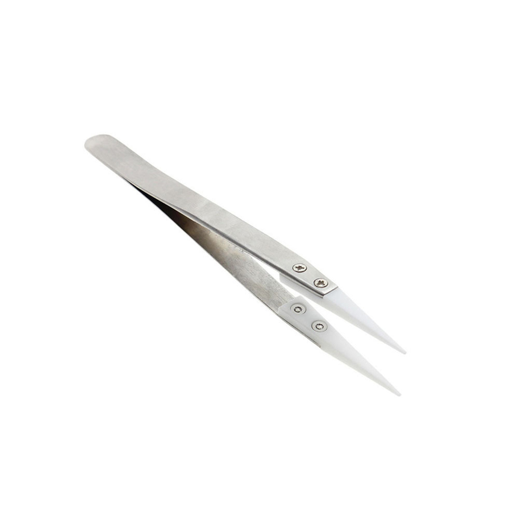 Pincettes de précision en céramique, résistantes aux hautes températures pour pincer les bobines (argent et blanc): Silver