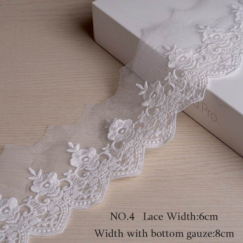 Materiał koronkowy DIY akcesoria siatka gaza rękojeść koronka bawełniana koronka biały beż wesele tkanina na suknię wykończenia ręcznie: nie.4