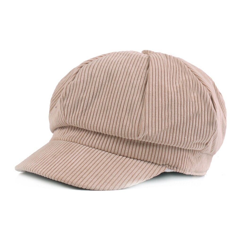 Sombrero a la para mujeres Gorras Planas Snapback Casquette sombrero de sol Octagonal gorro de caballero Newsboy boina gorra plana de invierno: Beige