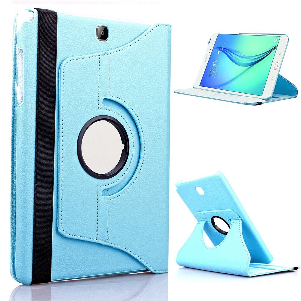 PU Funda de cuero para Samsung Galaxy Tab S 8,4 para SM-T700 SM-T705 SM-T705C 8,4 pulgadas Tablet giratoria de 360 grados funda de: Sky Blue