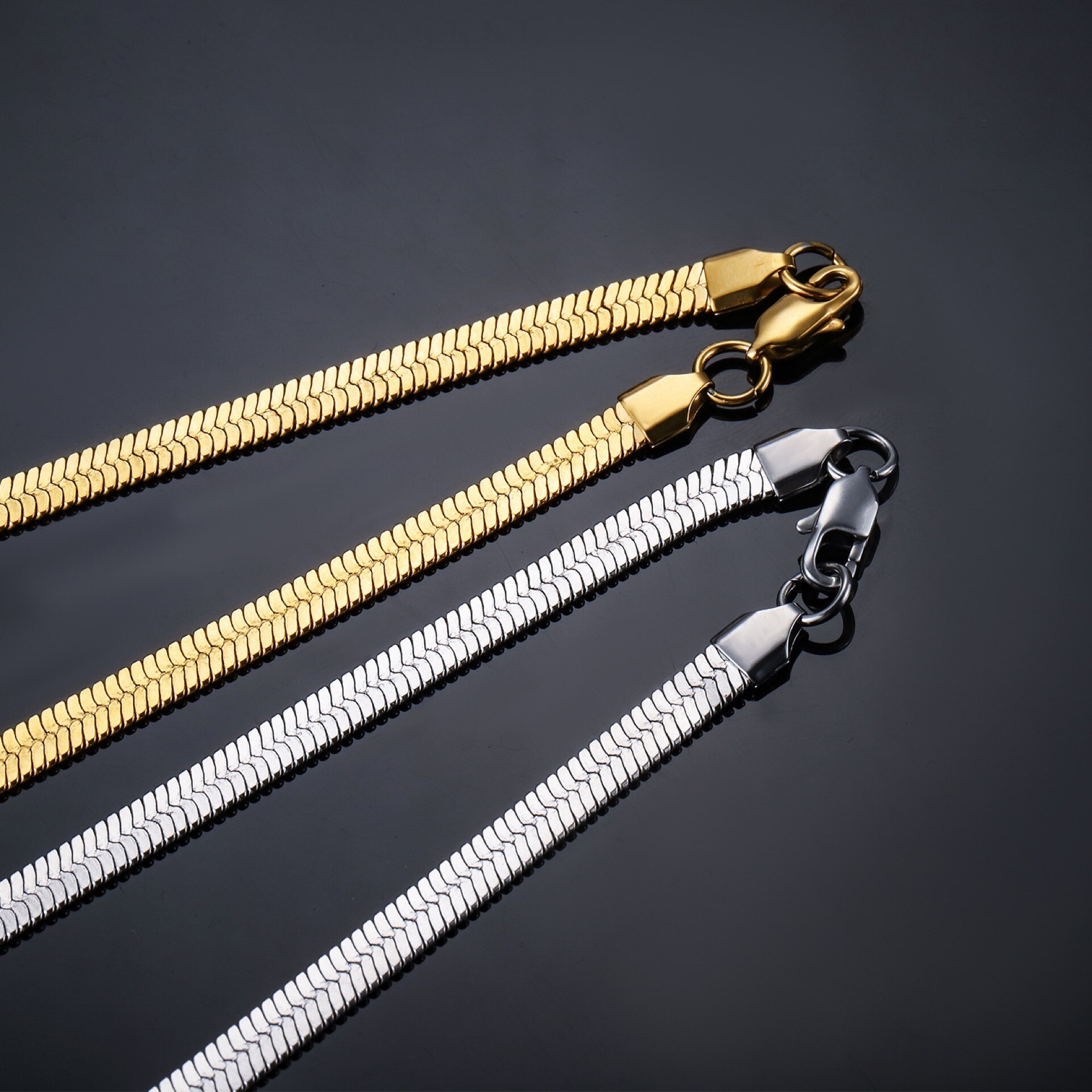 Klinge Halskette 316L Edelstahl Männer Schmuck Gold Gefüllt 6,2 MM Schlange Kette 60cm 70cm