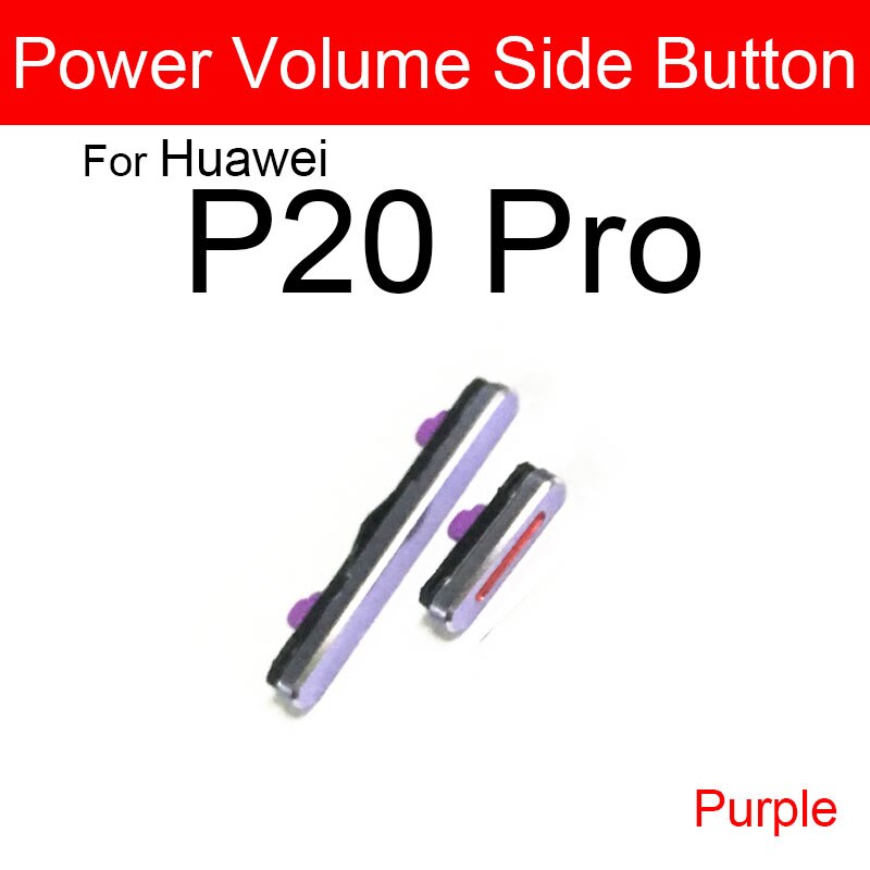Strömvolymknapp flex bandkabel för huawei  p10 lite  p20 p30 pro upp och ner ljudkontrollknapp reservdelar reparationsdelar: Lila  p20 pro