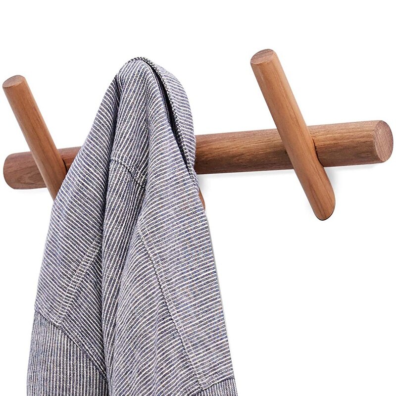 Houten Kapstok Muur Gemonteerde Rek Met Haken Hoed Rack Handdoek Hanger Houten Muur Haken Hanger Met Pinnen Entryway slaapkamer Bathroo