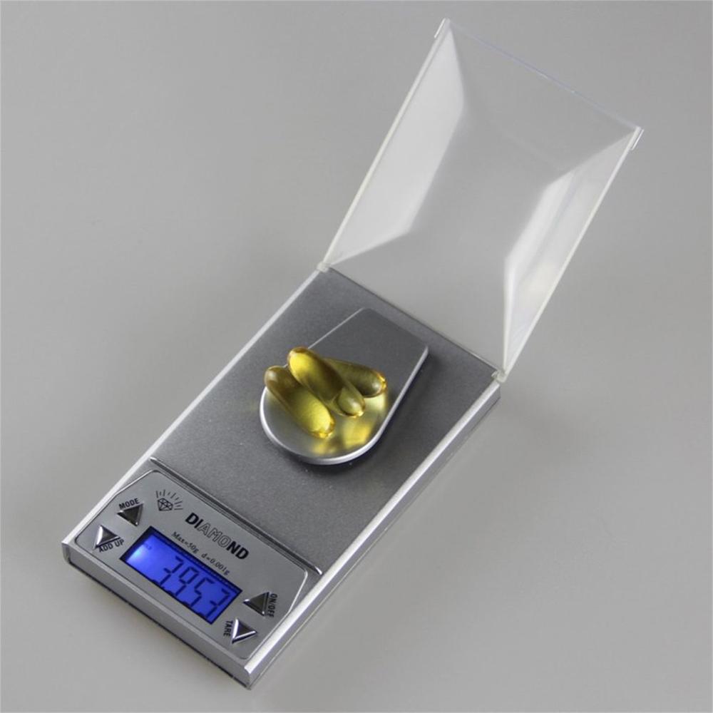 Høj præcision kompakt og bærbart eksperiment 10/20/50g 0.001g lcd lab digital smykker skala urte balance vægt gram