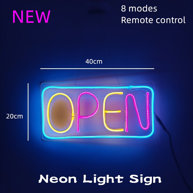 N129 Store Advertising Open Sign Boards Led Board Display LED Working Shop Banner Neon Business Billboard: Remote controller