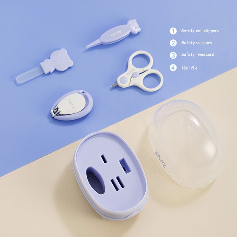 4 Stuks Baby Manicure Schaar Baby Veiligheid Nagelknipper Baby Manicure Set Kids Baby Reinigen Toils Nail Care Nail Set baby Items