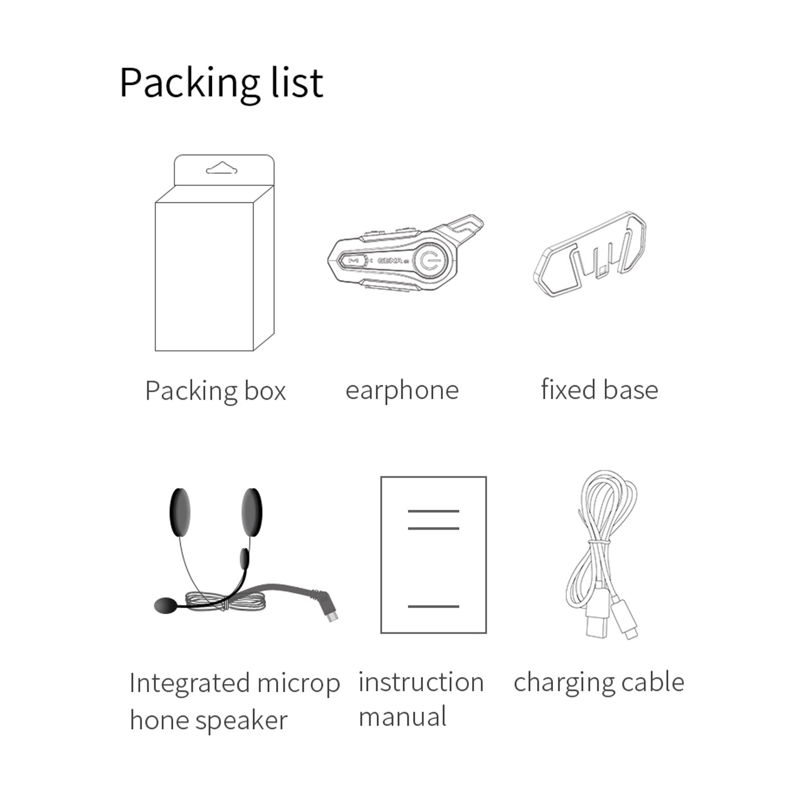 Motorcycle BT Intercom with FM Radio Helmet BT Headset Waterproof Universal Communication System for ATV Dirt Bike Motorcycle