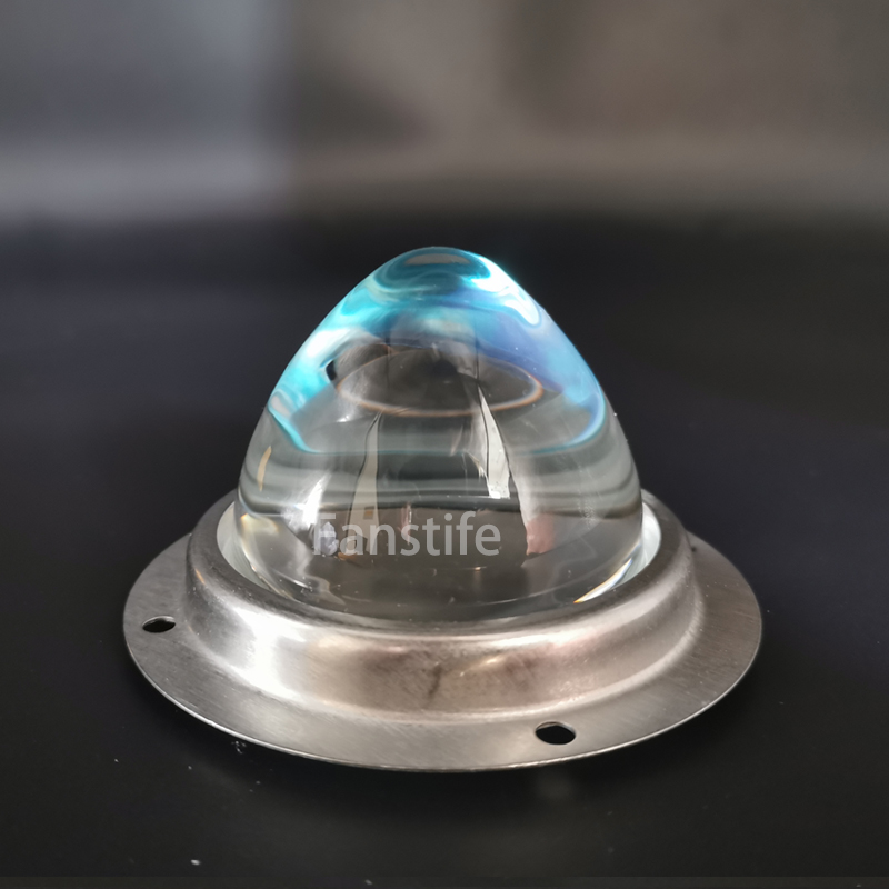 30 graders 66mm optisk glaslinse til 20w 30w 50w 100w 120w 150w højtydende led'er 30 ° linser med ramme i rustfrit stål