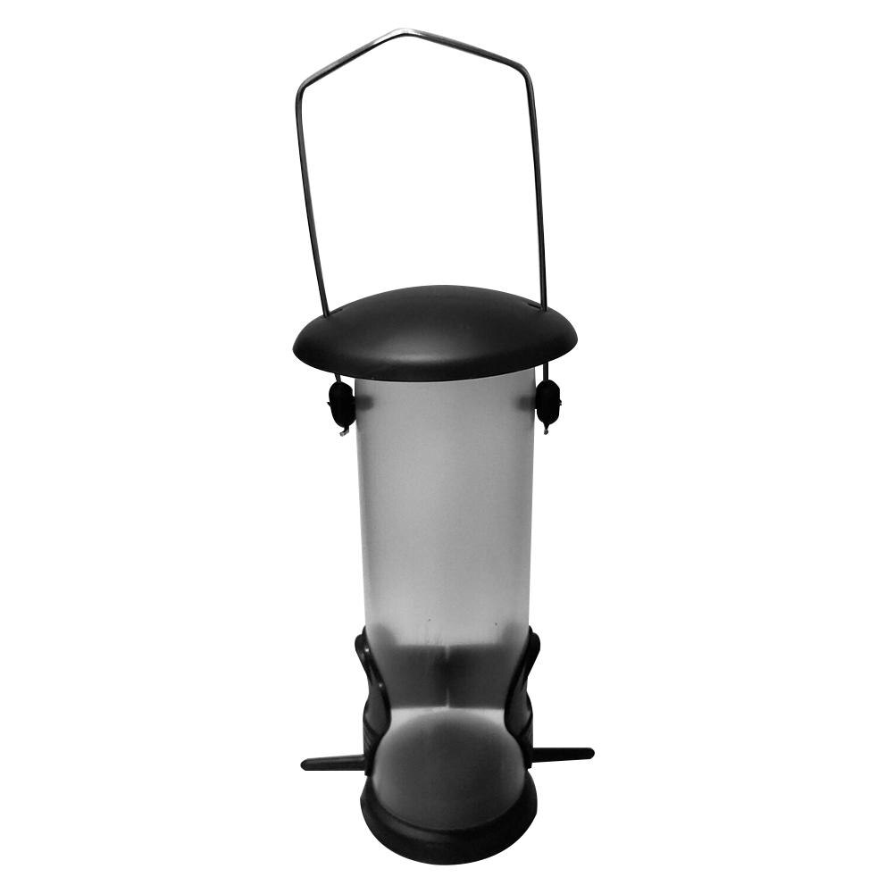 Iron Cover Bottom Bird Feeder Bird Food Dispenser Black Environment Protect Friendly PVC Wild Bird Feeder: Default Title