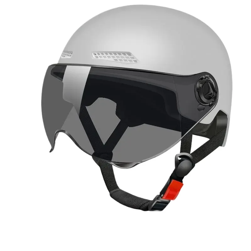 Riding Safety Helmets Lightweight Half Helmets with Goggles Reflective Stickers Sun Protection Adjustable in All Seasons: GRAY