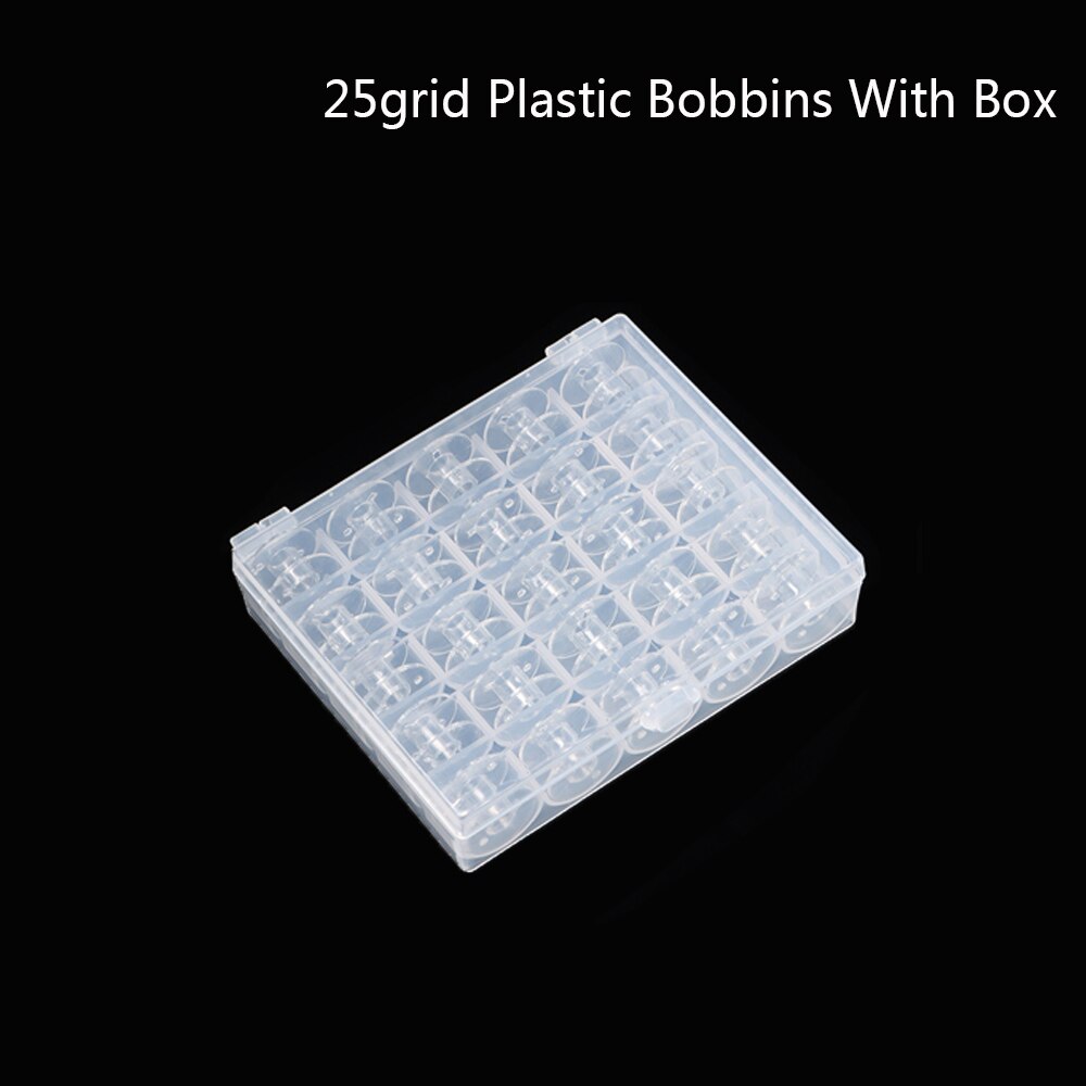 25/36 Grid Bobbins Sewing Machine Spools Clear Plastic Thread Bobbin Storage Case Box For Home Sewing Craft Tools Accessories: 25grid with Bobbins