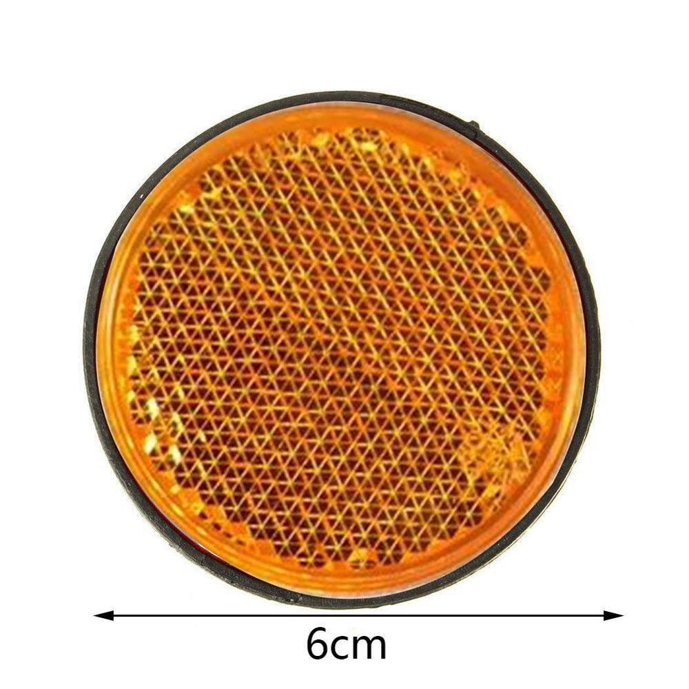 1PC Round reflector Universal Motorcycle ATV Scooter Dirt Bikes Number Round Bolt Reflector Red Orange Plate Screw Reflector: yellow