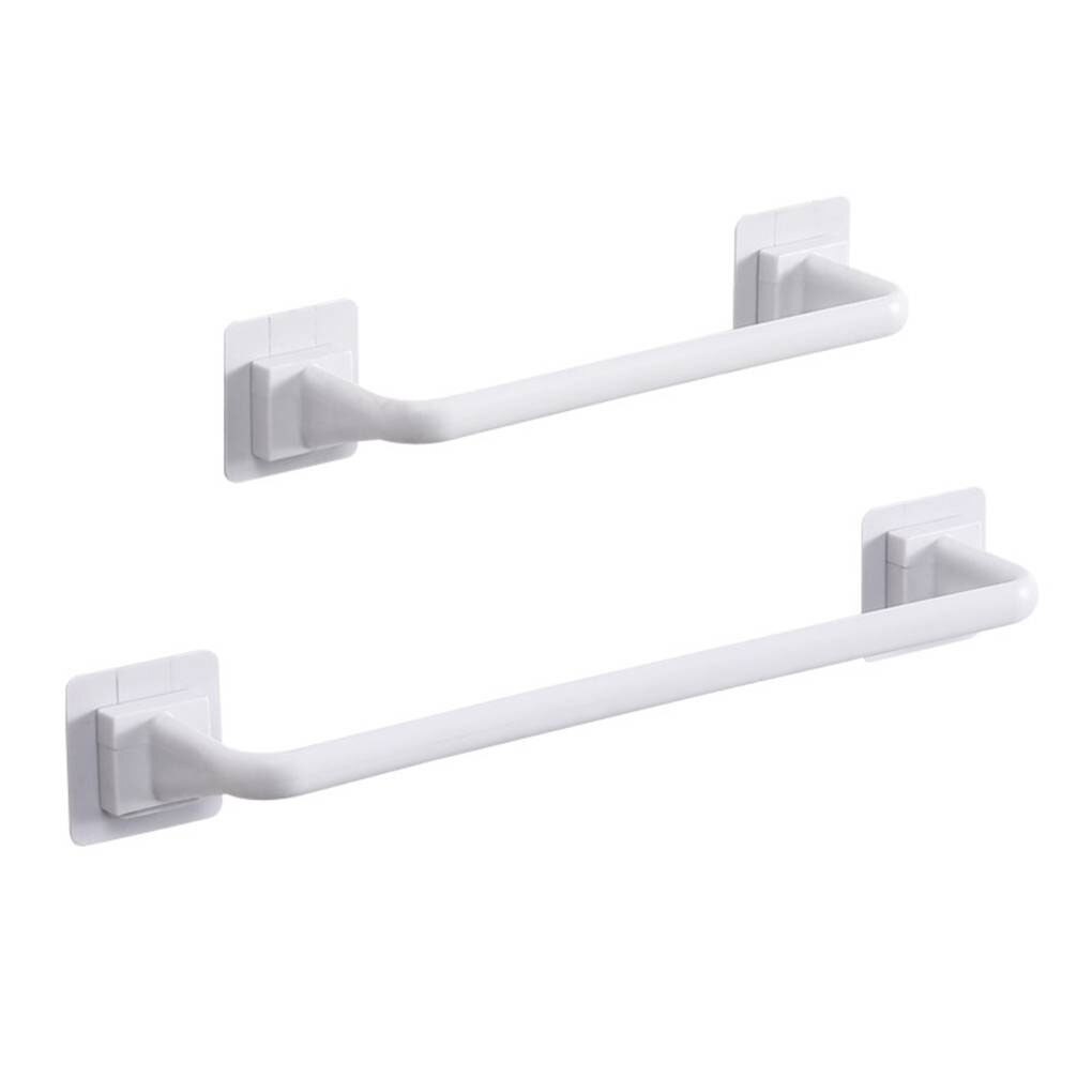 Recableght Self Adhesive Towel Rod Bar Wall Mount Bath Towel Holder Rail Rack Easy To Install Saving Space For Kitchen Bathroom
