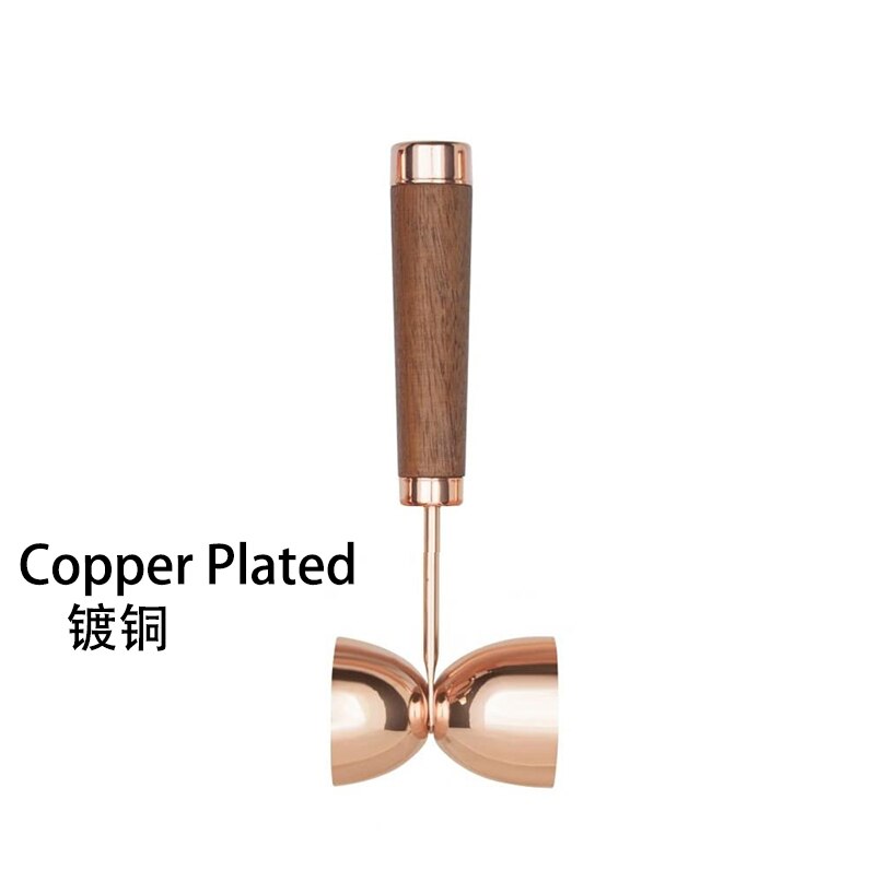 Bar Cocktail Jigger Double Jigger with Wood Handle Double Hammer Jigger measure with a handle for greater speed and ease of use: Copper  30 60ml