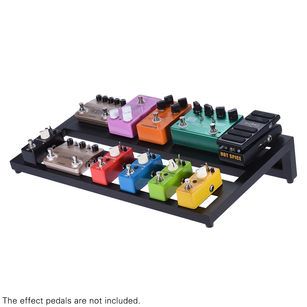 Ammoon DB-3 Pedal de efecto de guitarra portátil, tablero de pedales de aleación de aluminio con bolsa de transporte, cintas de montaje, piezas de guitarra
