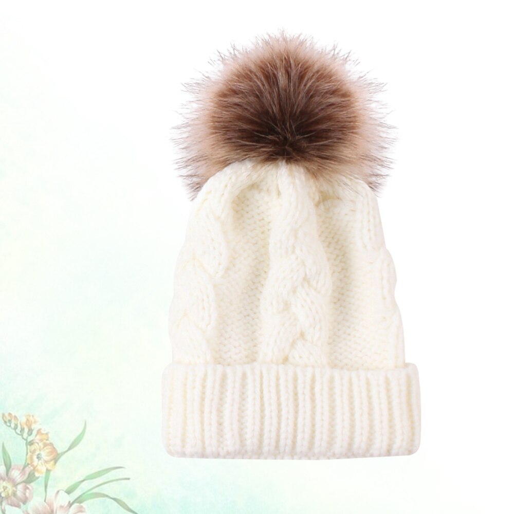 Winter Warm Gebreide Muts Schattige Kinderen Hoed Baby Haak Beanie Cap Acryl Fiber Hat (Zwart)