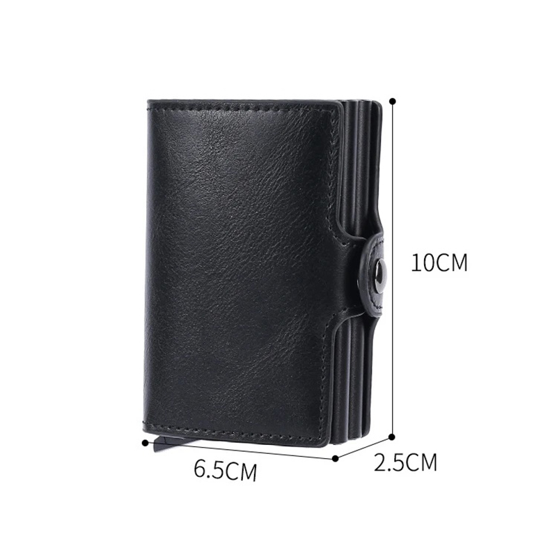 Carteras antirrobo para tarjetas de crédito para hombre, Mini billetera con 14 tarjeteros, caja de aluminio de cuero, bolso de Metal para hombre, 1 ud.