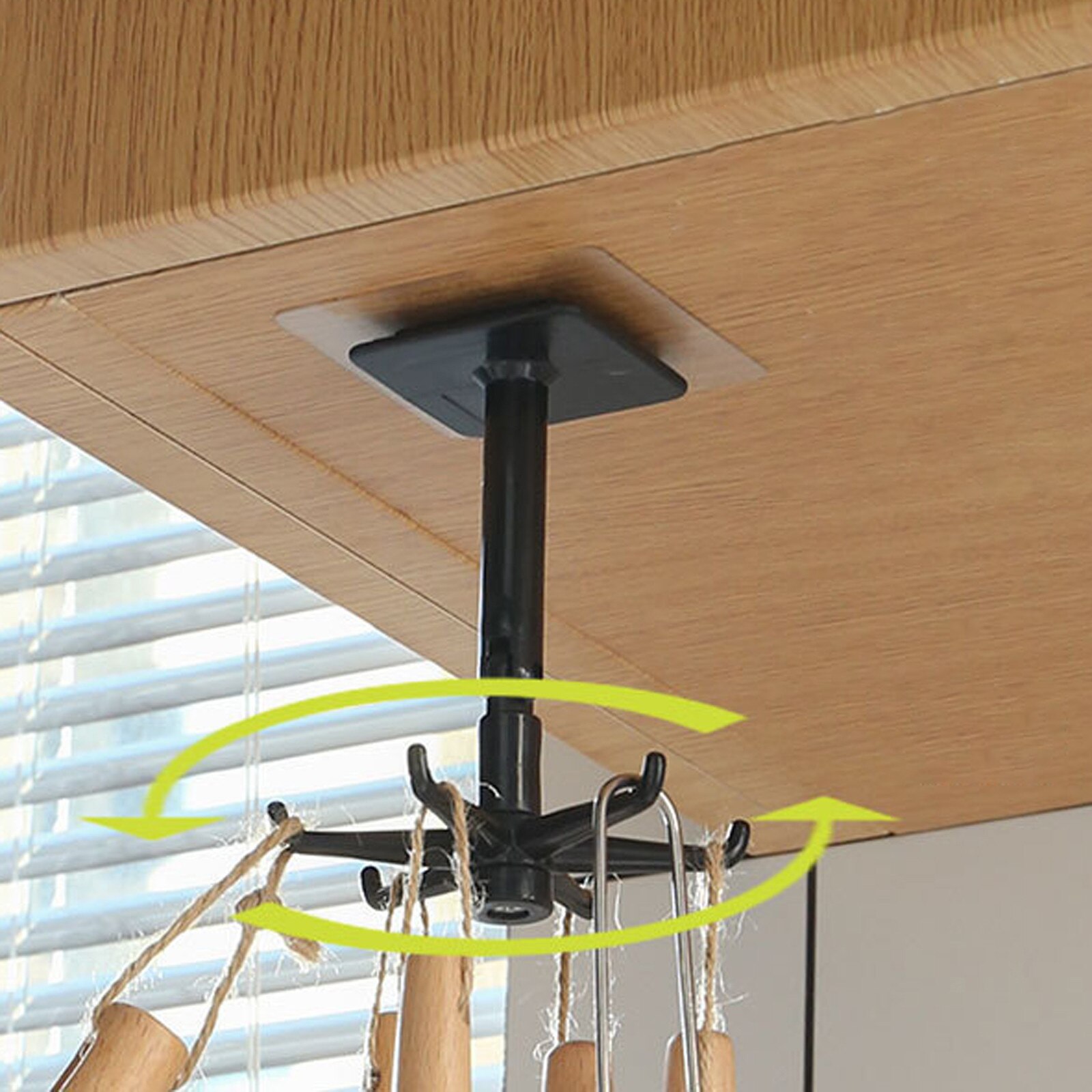 6-claw rotating storage hook Kitchen Gadgets Accessories Bath Hook Wall Mounted 360° Rotating Coat Hanger Universal hook