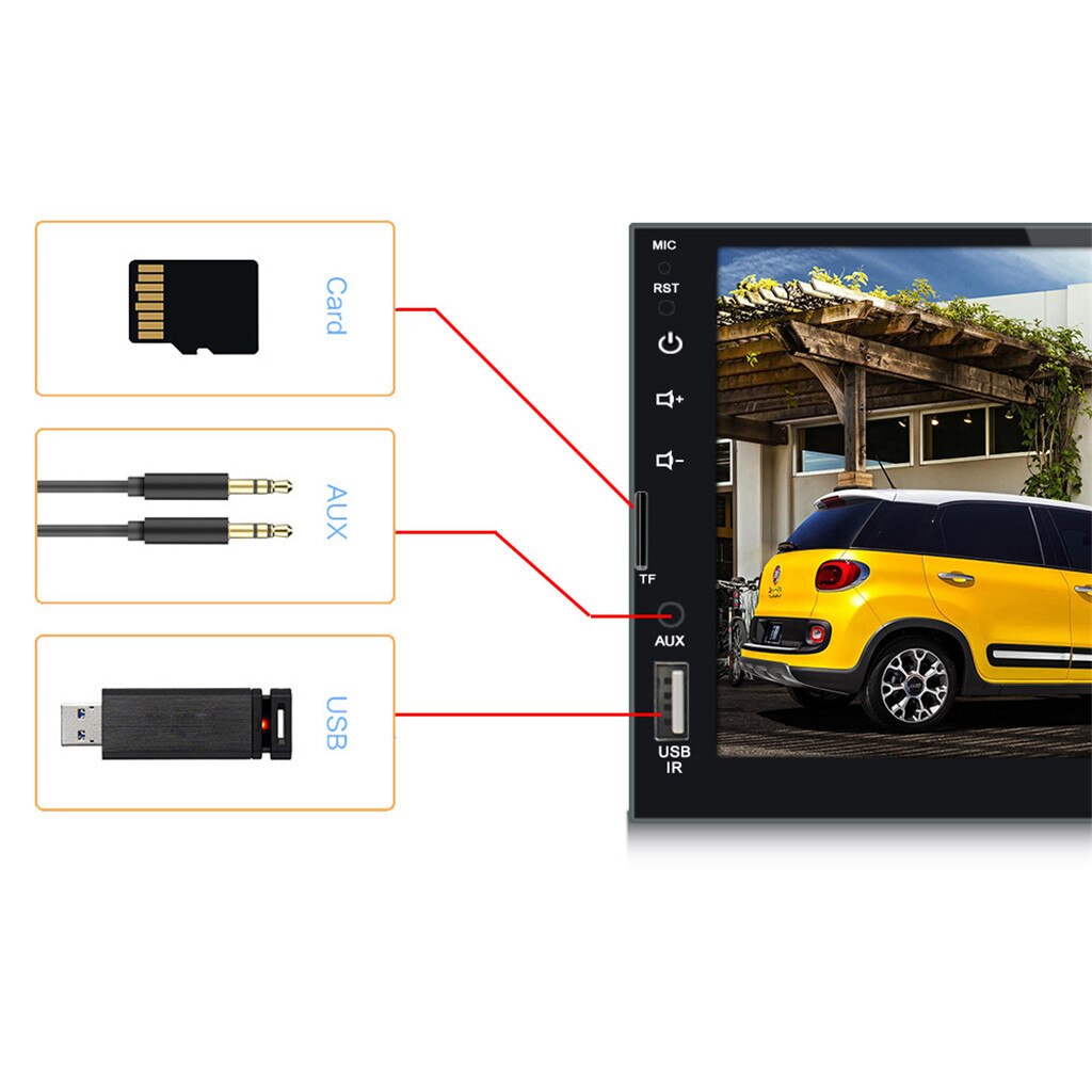 Reproductor de MP4 para coche, MP5 multimedia, reproductor de mp5 para coche OMESHIN, 2 Din, mp5, retráctil, automotriz, dvd, Bluetooth, pantalla estéreo, Bluetooth 7080b Jun13