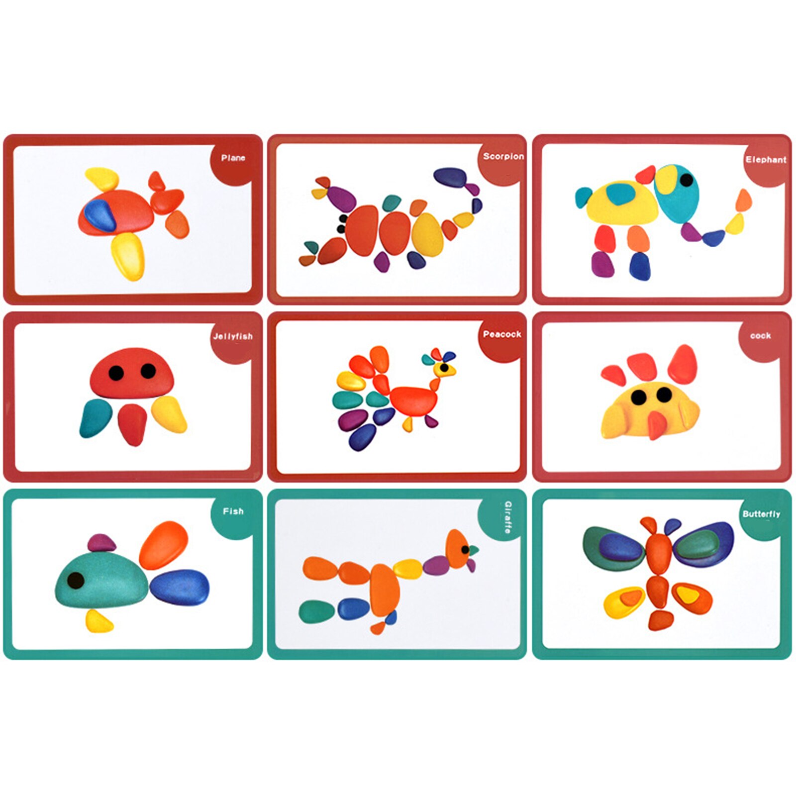 - Sorting and Stacking Stones with Activity Cards - Pattern Blocks - in Home Learning Toy for Early Education