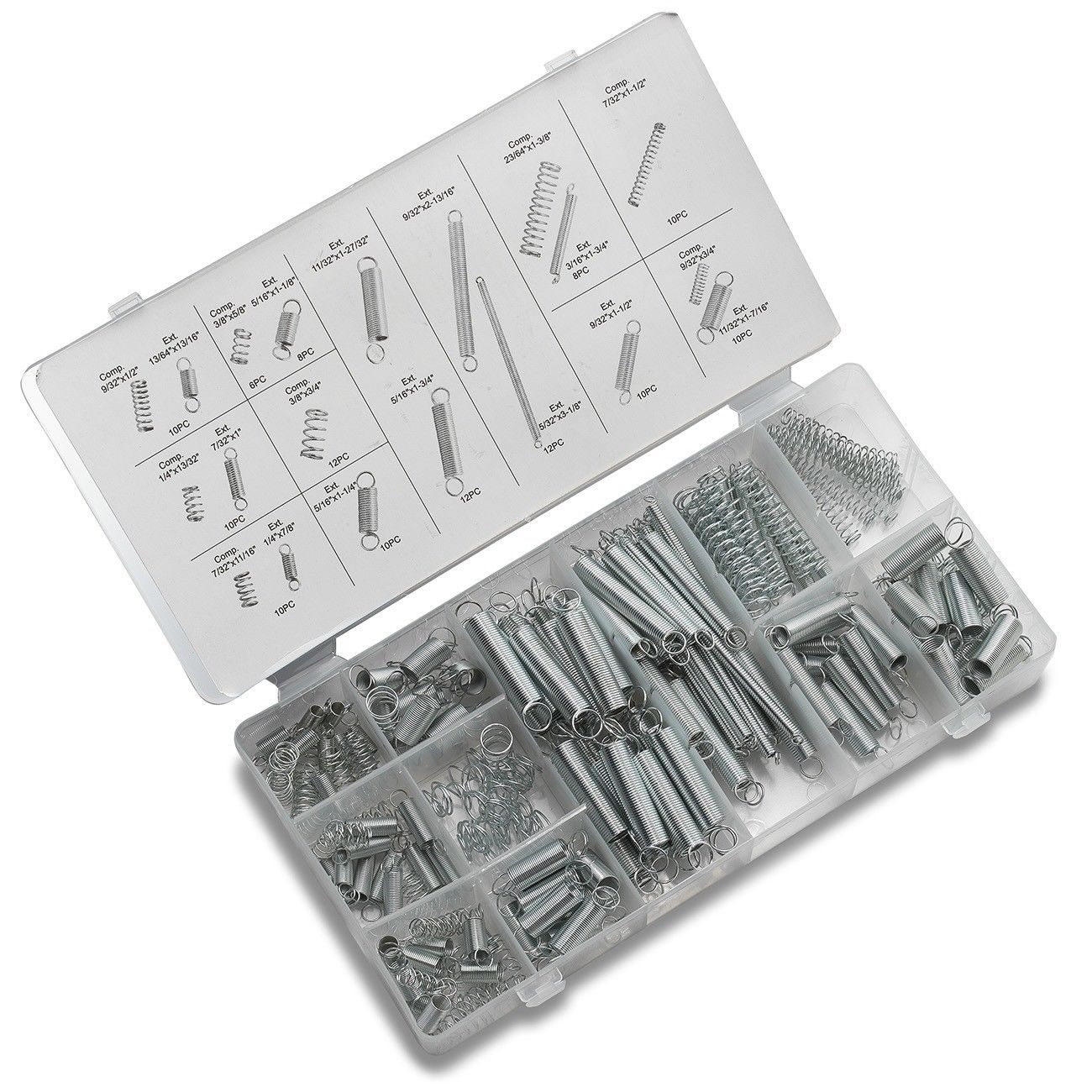 200pc Spring Assortment Set | Zinc Plated Steel Compression Carburetor Extension