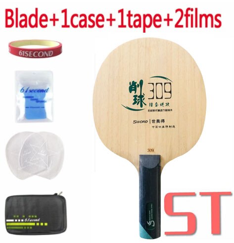Original svärd 309 hugg typ rakt handtag bordtennisracket blad ping pong bat blad: St med fm-fodral