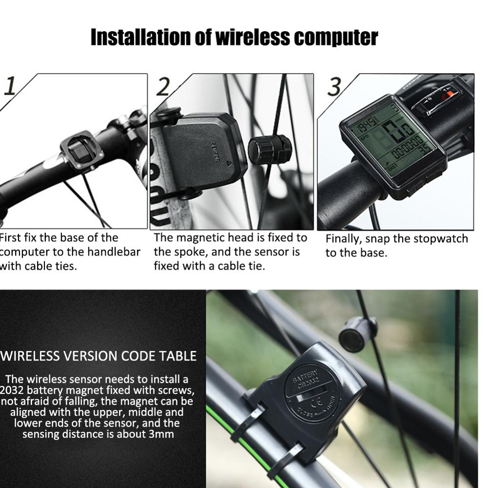 2.1 inch Large Screen Bicycle Computer Wireless Waterproof Bike Speedometer Stopwatch With Backlight Bike Bicycle Speedometer