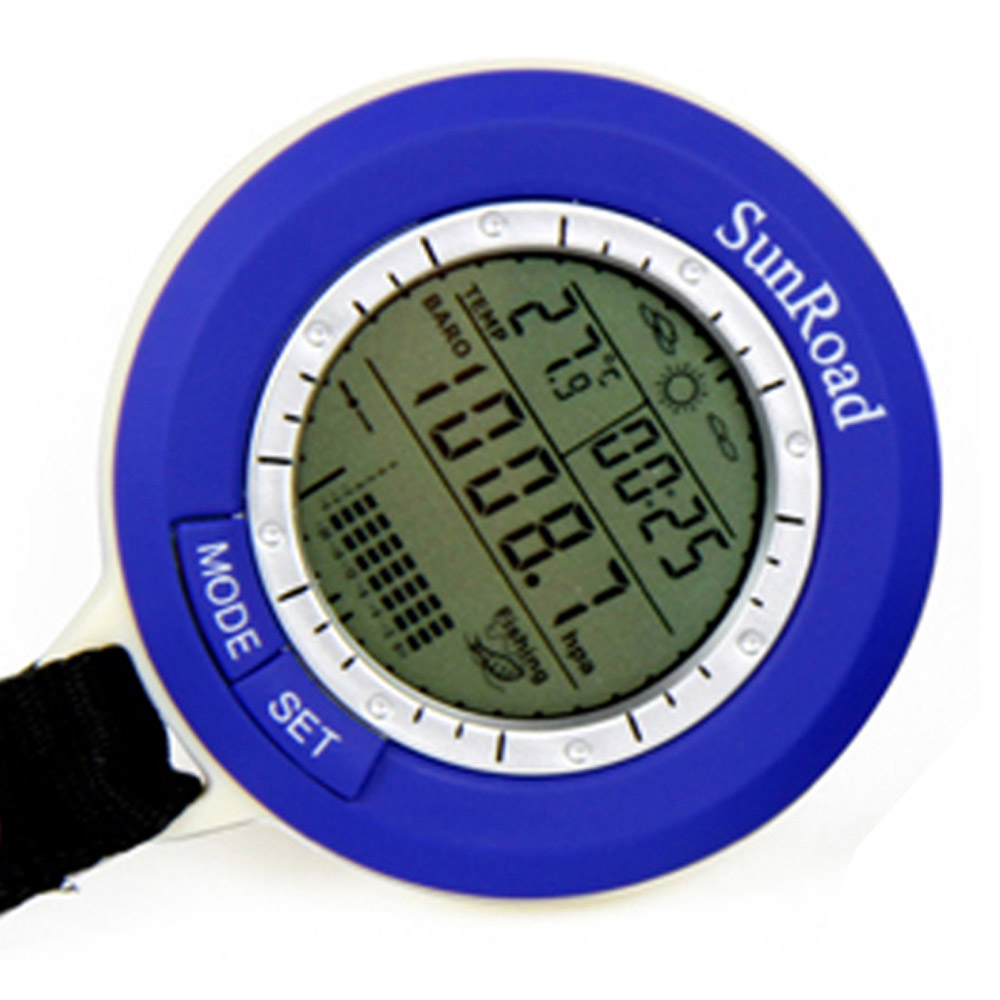 Sunroad SR204 Mini LCD Digitale Vissen Barometer Hoogtemeter Thermometer Waterdicht Multi-functie