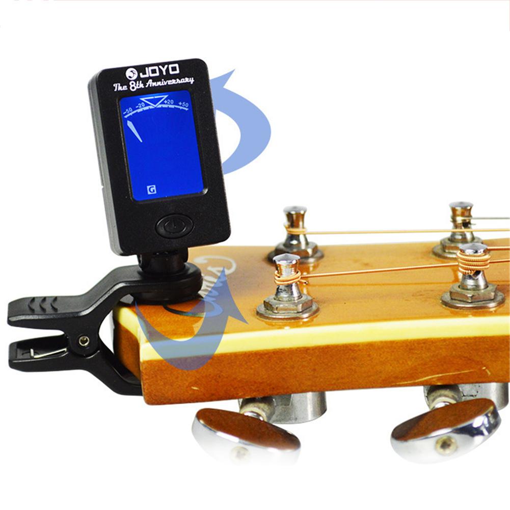 360 degrés chromatique guitare basse rotatif JOYO JT-01 basse accordeur Mini LCD pince accordeur pour violon ukulélé accessoires TT