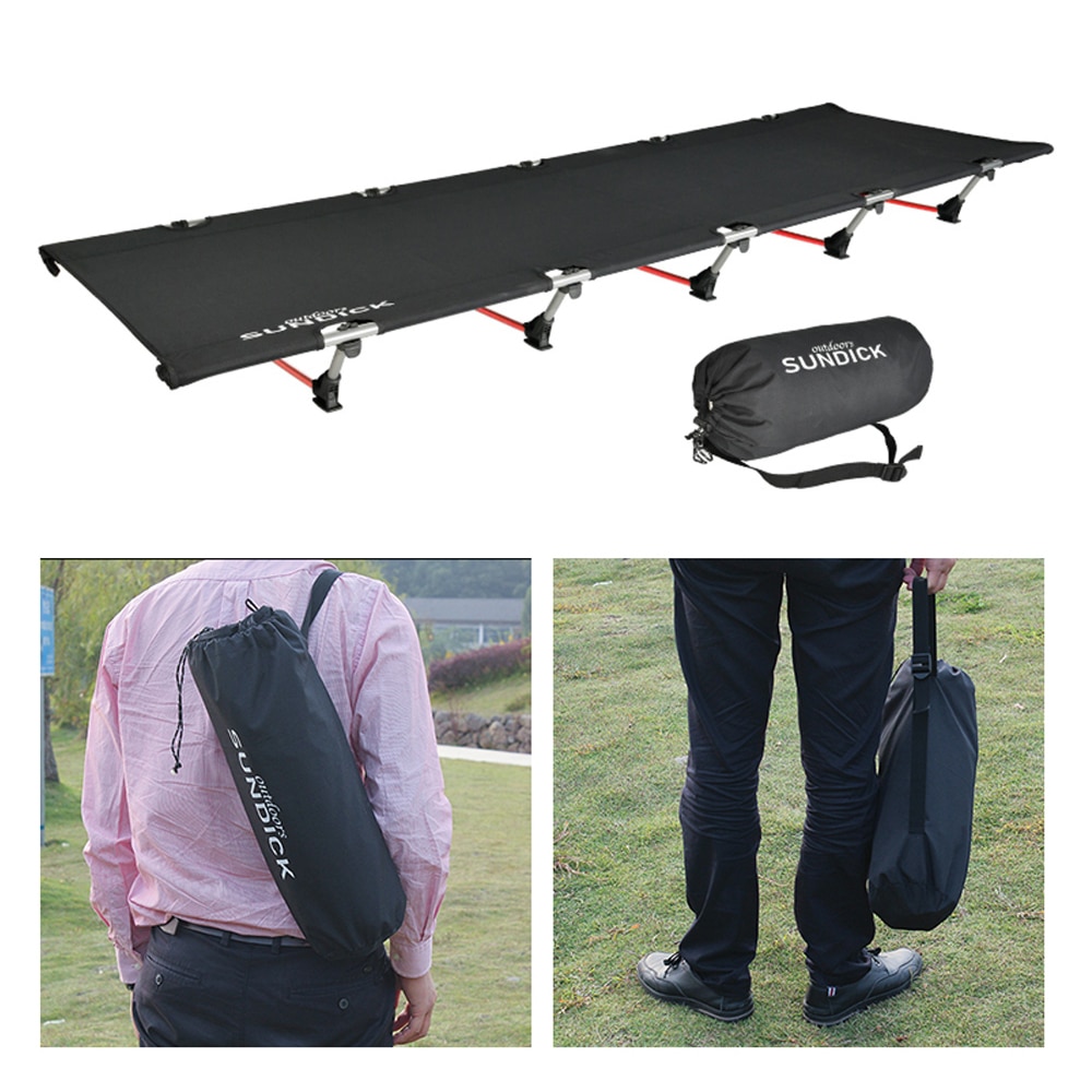 Portable Foldable Camping Cot Single Person Folding Bed 330LB Bearing Weight Compact for Hiking Backpacking Picnic Camping