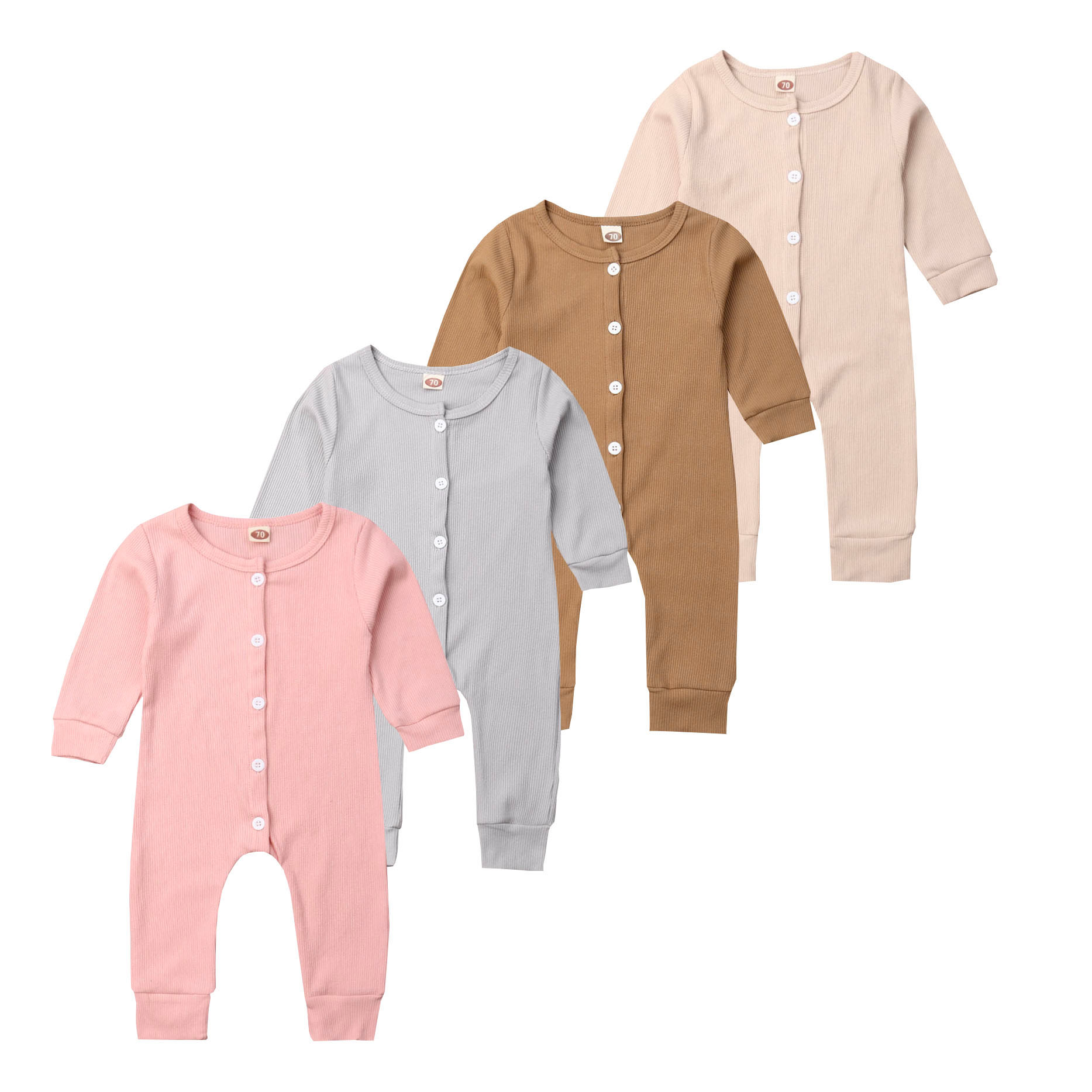 Peuter Baby Kid Meisje Jongen Lange Mouw Bodysuit Jumpsuit Outfit Herfst Kleding