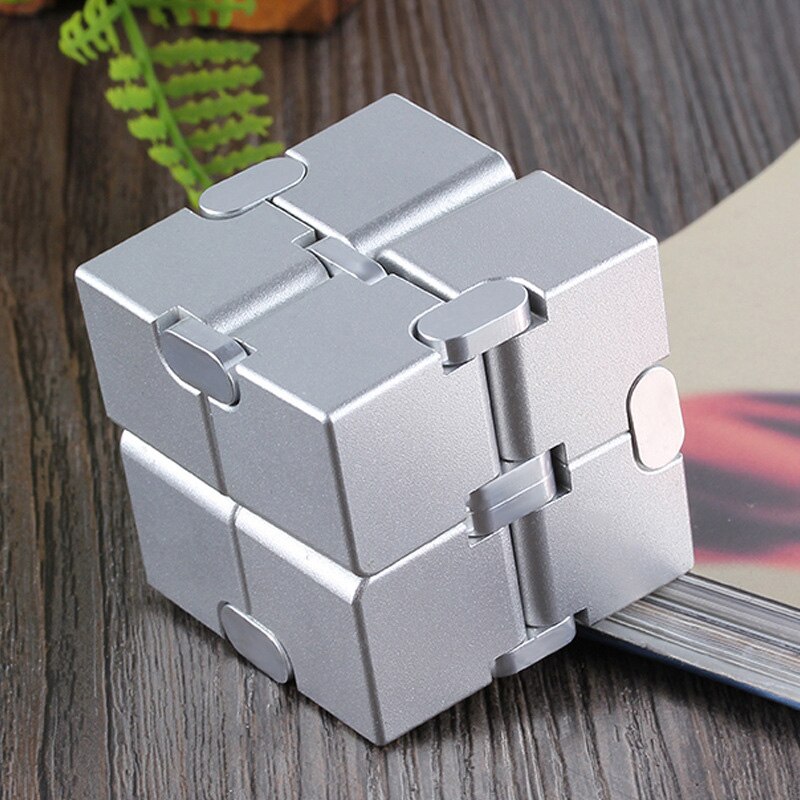 Stress Relief Toy Premium Metal Infinity Cube Portable Decompresses Relax Toys for Children Adults