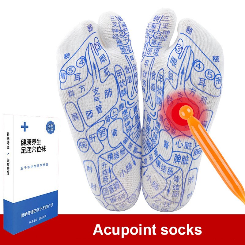 Chaussettes de réflexologie acupression, gants d'acuponcture de paume, physiothérapie, Massage, soulage la fatigue du pied, pour hommes et femmes